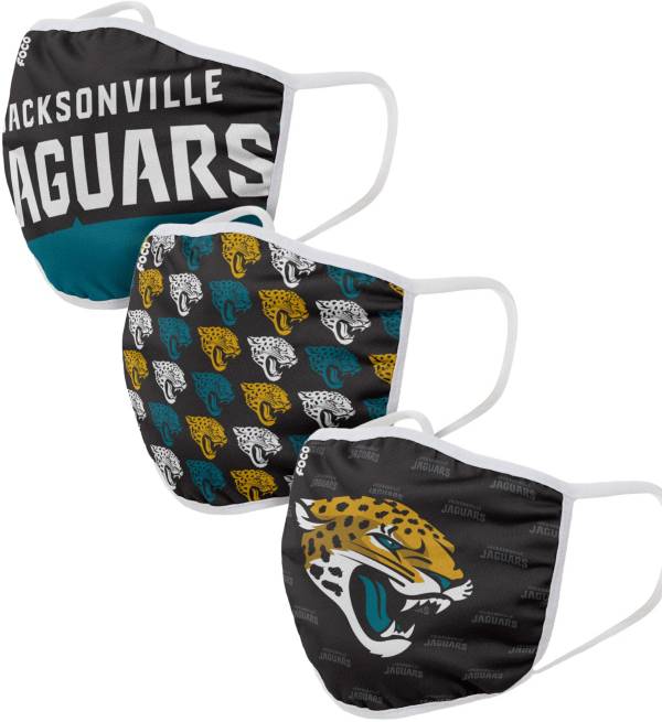 FOCO Adult Jacksonville Jaguars 3-Pack Face Coverings