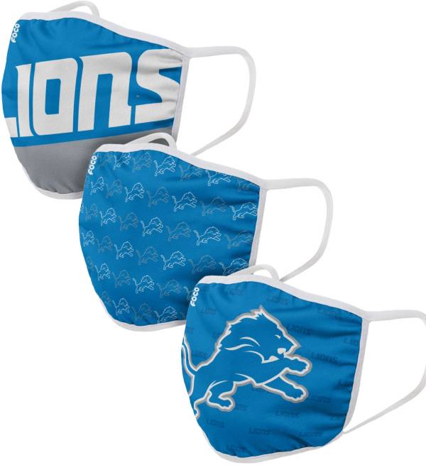 FOCO Adult Detroit Lions 3-Pack Face Coverings product image