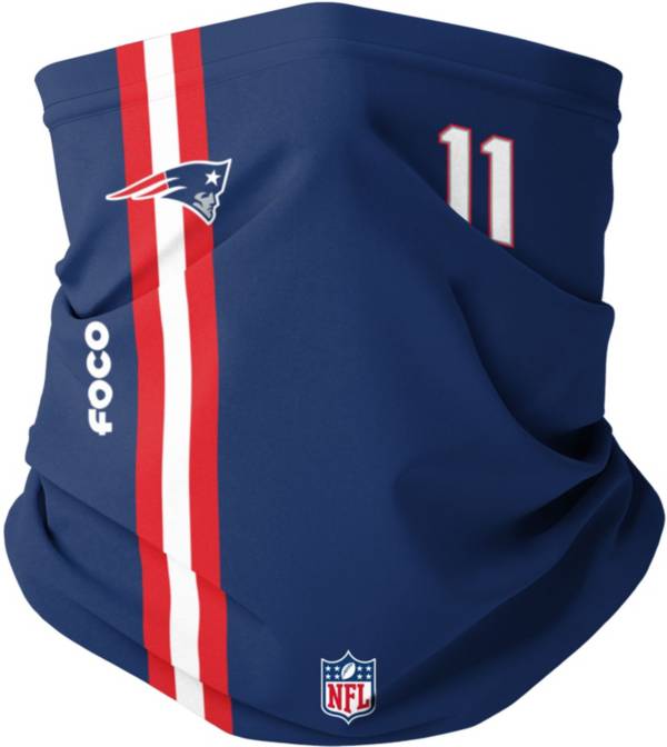 FOCO Adult New England Patriots Cam Newton #1 On-Field Stripe Neck Gaiter