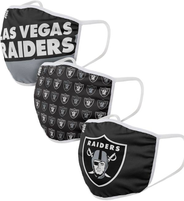 FOCO Adult Las Vegas Raiders 3-Pack Face Coverings