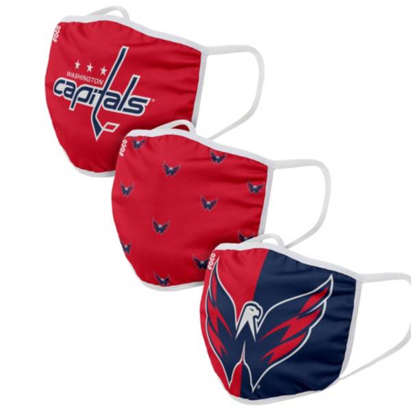 FOCO Adult Washington Capitals 3-Pack Face Coverings