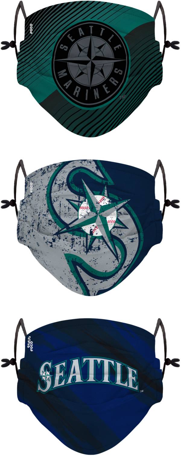 FOCO Youth Seattle Mariners 3-Pack Face Coverings product image