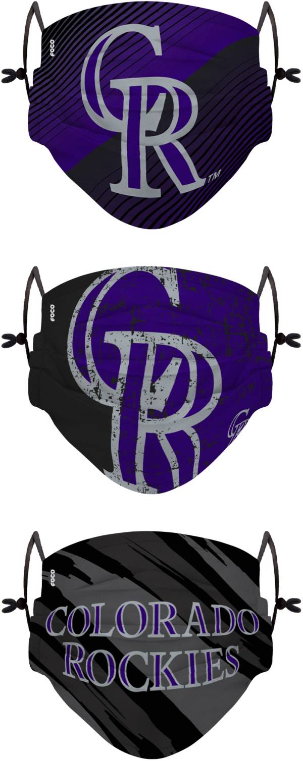 FOCO Youth Colorado Rockies 3-Pack Face Coverings product image