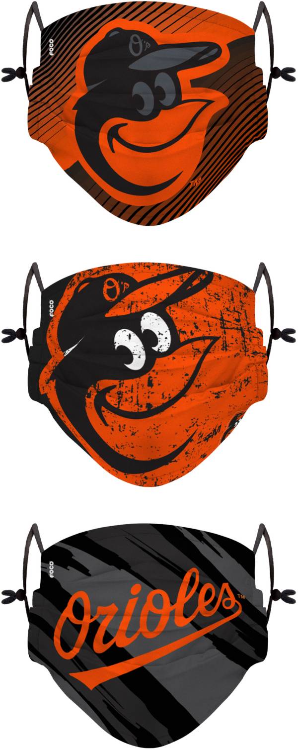 FOCO Youth Baltimore Orioles 3-Pack Face Coverings