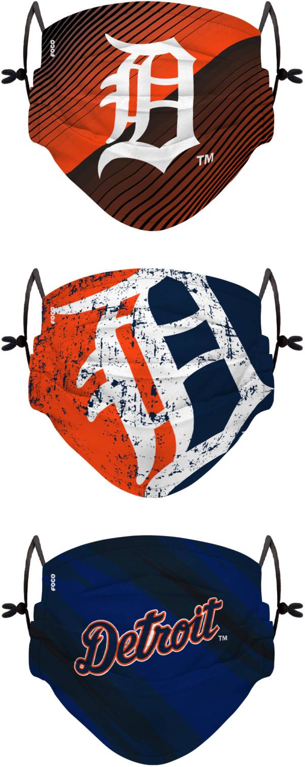FOCO Youth Detroit Tigers 3-Pack Face Coverings