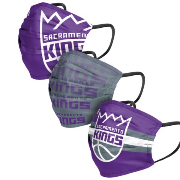 FOCO Adult Sacramento Kings 3-Pack Matchday Face Coverings