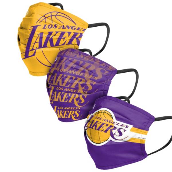 FOCO Adult Los Angeles Lakers 3-Pack Matchday Face Coverings