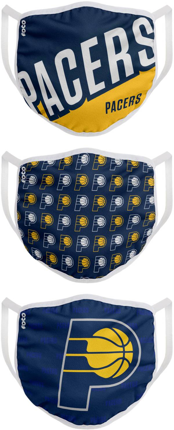 FOCO Youth Indiana Pacers 3-Pack Face Coverings product image