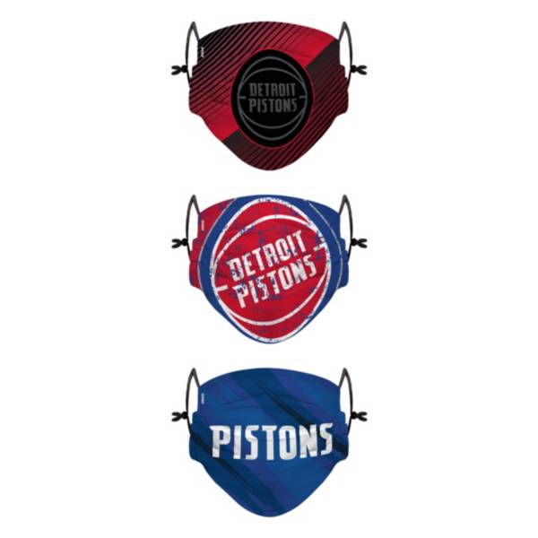 FOCO Youth Detroit Pistons 3-Pack Face Coverings