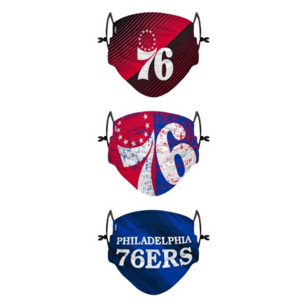 FOCO Youth Philadelphia 76ers 3-Pack Face Coverings