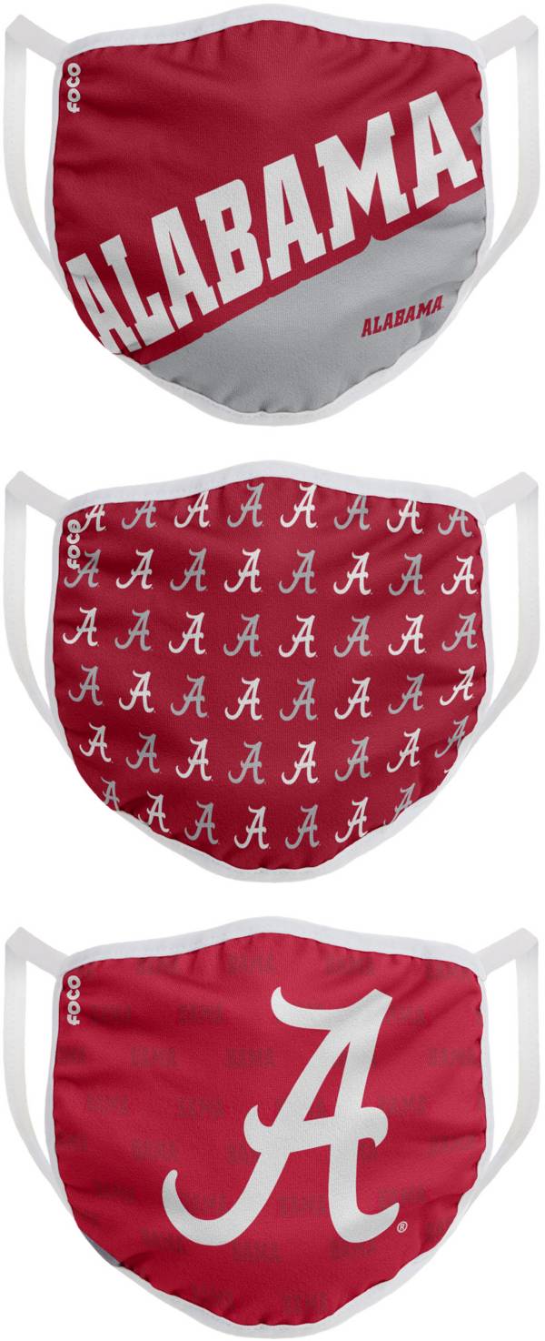 FOCO Youth Alabama Crimson Tide 3-Pack Face Coverings