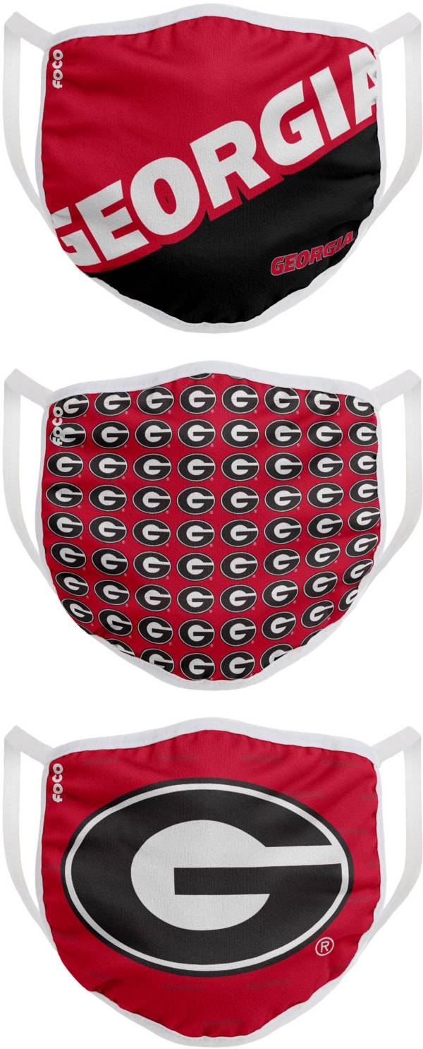 FOCO Youth Georgia Bulldogs 3-Pack Face Coverings