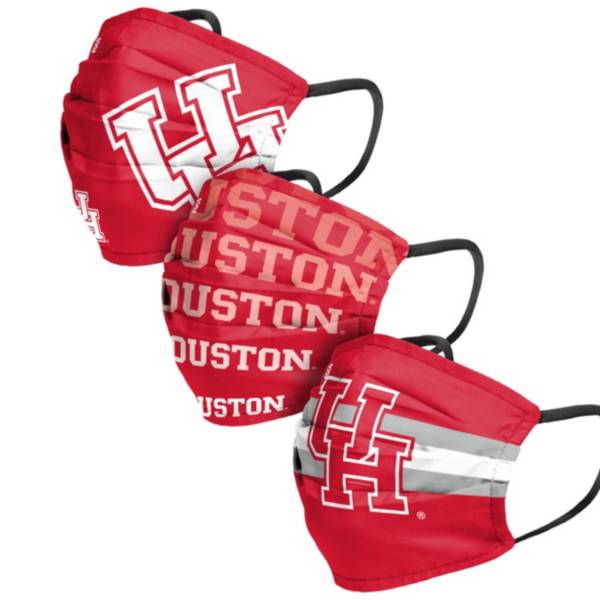 FOCO Adult Houston Cougars 3-Pack Matchday Face Coverings