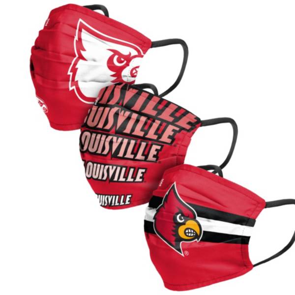 FOCO Adult Louisville Cardinals 3-Pack Matchday Face Coverings