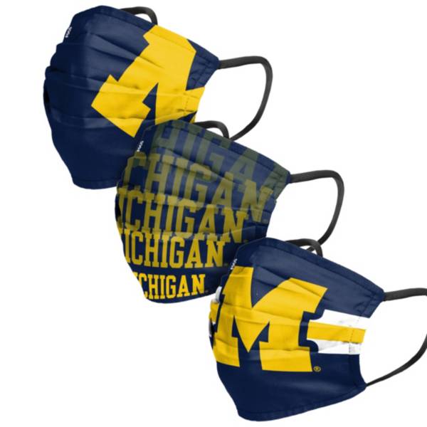 FOCO Adult Michigan Wolverines 3-Pack Matchday Face Coverings product image