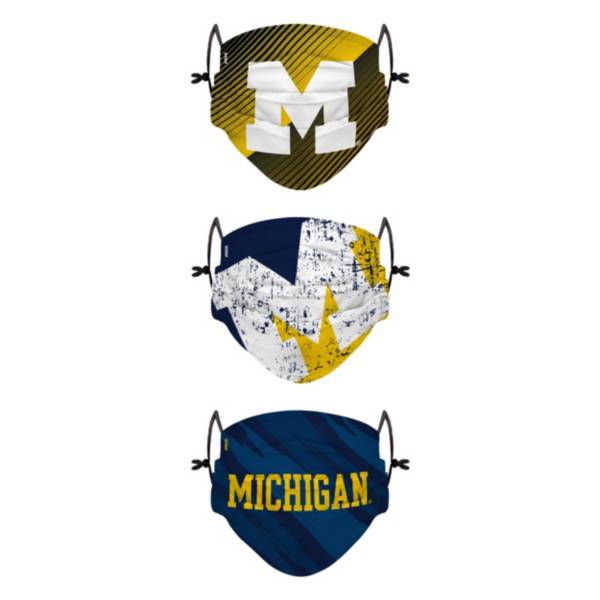 FOCO Youth Michigan Wolverines 3-Pack Face Coverings product image