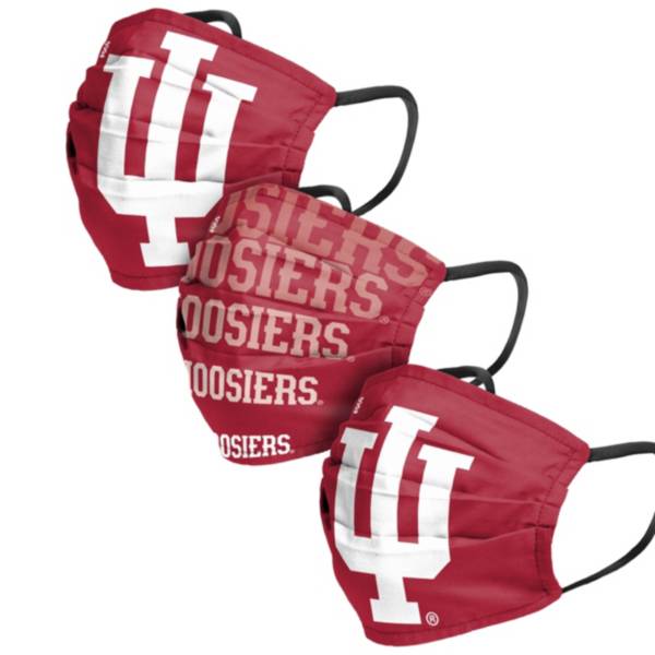 FOCO Adult Indiana Hoosiers 3-Pack Matchday Face Coverings