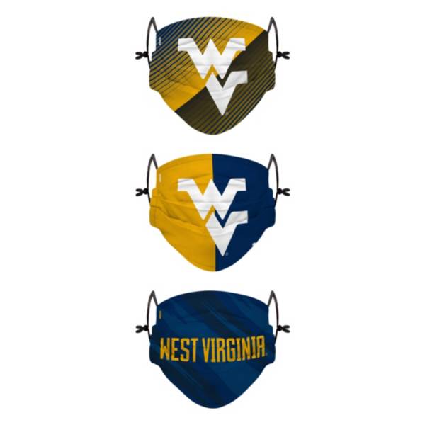 FOCO Youth West Virginia Mountaineers 3-Pack Face Coverings