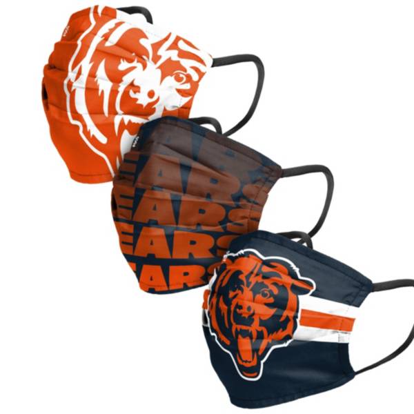 FOCO Adult Chicago Bears 3-Pack Matchday Face Coverings