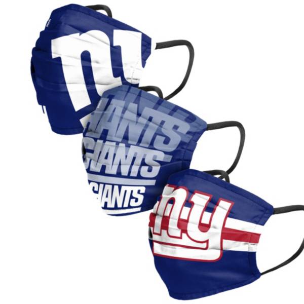 FOCO Adult New York Giants 3-Pack Matchday Face Coverings