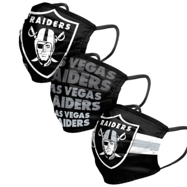 FOCO Adult Las Vegas Raiders 3-Pack Matchday Face Coverings