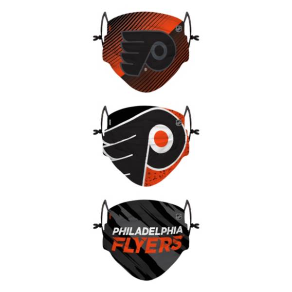 FOCO Youth Philadelphia Flyers Adjustable 3-Pack Face Coverings