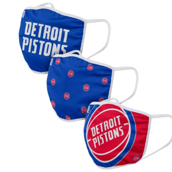 FOCO Youth Detroit Pistons 3-Pack Face Coverings