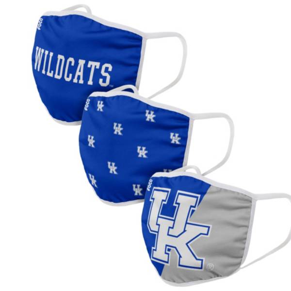 FOCO Youth Kentucky Wildcats 3-Pack Face Coverings