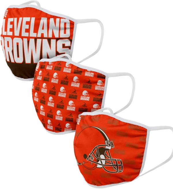 FOCO Youth Cleveland Browns 3-Pack Face Coverings