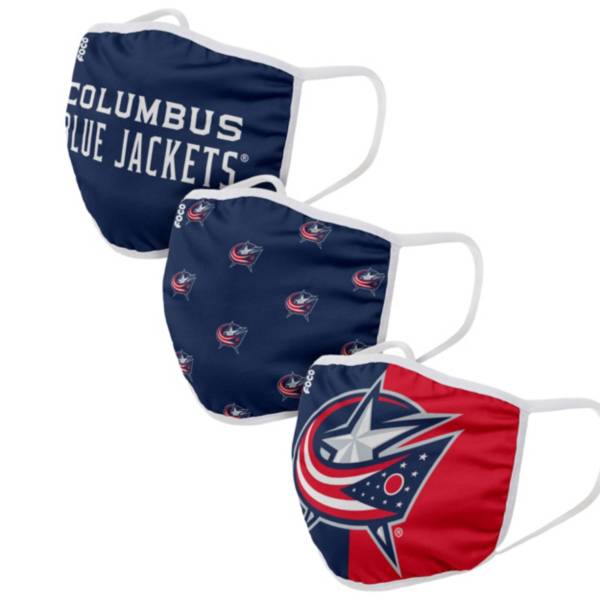 FOCO Youth Columbus Blue Jackets 3-Pack Face Coverings product image