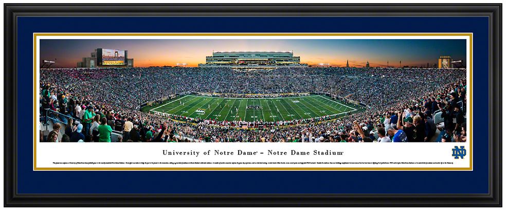 Blakeway Panoramas Notre Dame Fighting Irish Double Mat Deluxe Frame