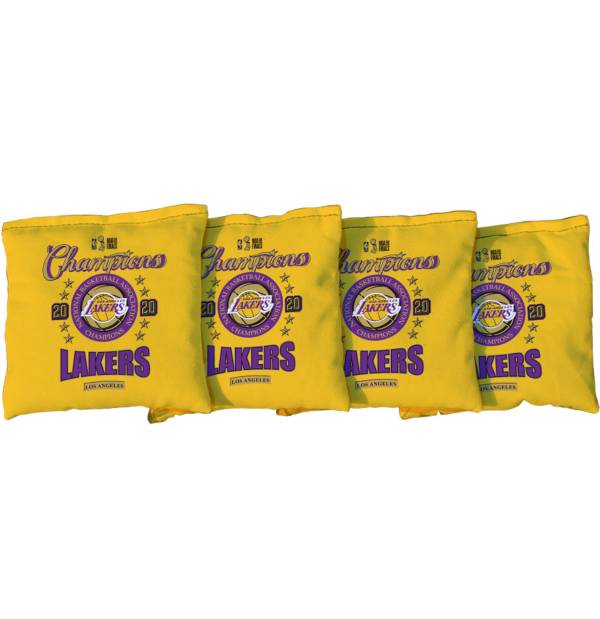 Victory Tailgate 2020 NBA Finals Champions Los Angeles Lakers Cornhole 4-Pack Gold Bean Bags product image