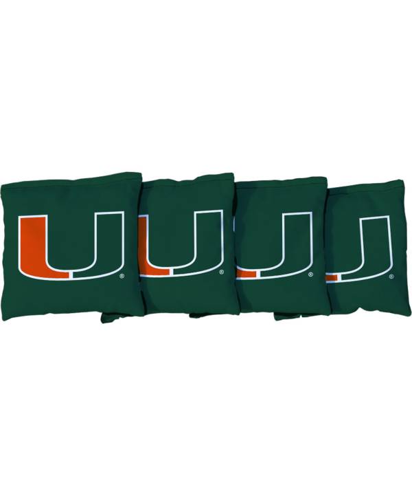 Miami Football Cornhole Boards Complete Outdoor Game Set With 