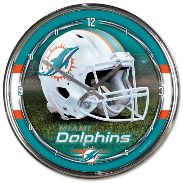 WinCraft Miami Dolphins Chrome Clock