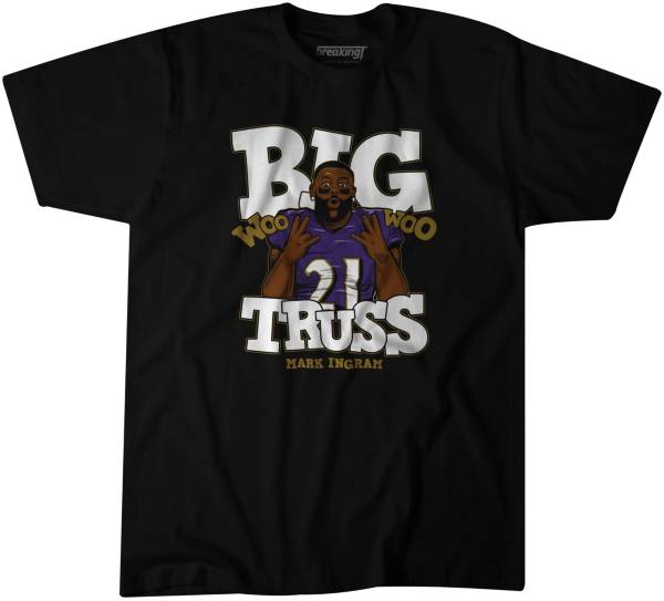 BreakingT Men's Big Truss Woo Woo Mark Ingram Black T-Shirt