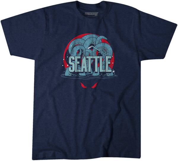 BreakingT Men's Navy Seattle Hockey T-Shirt