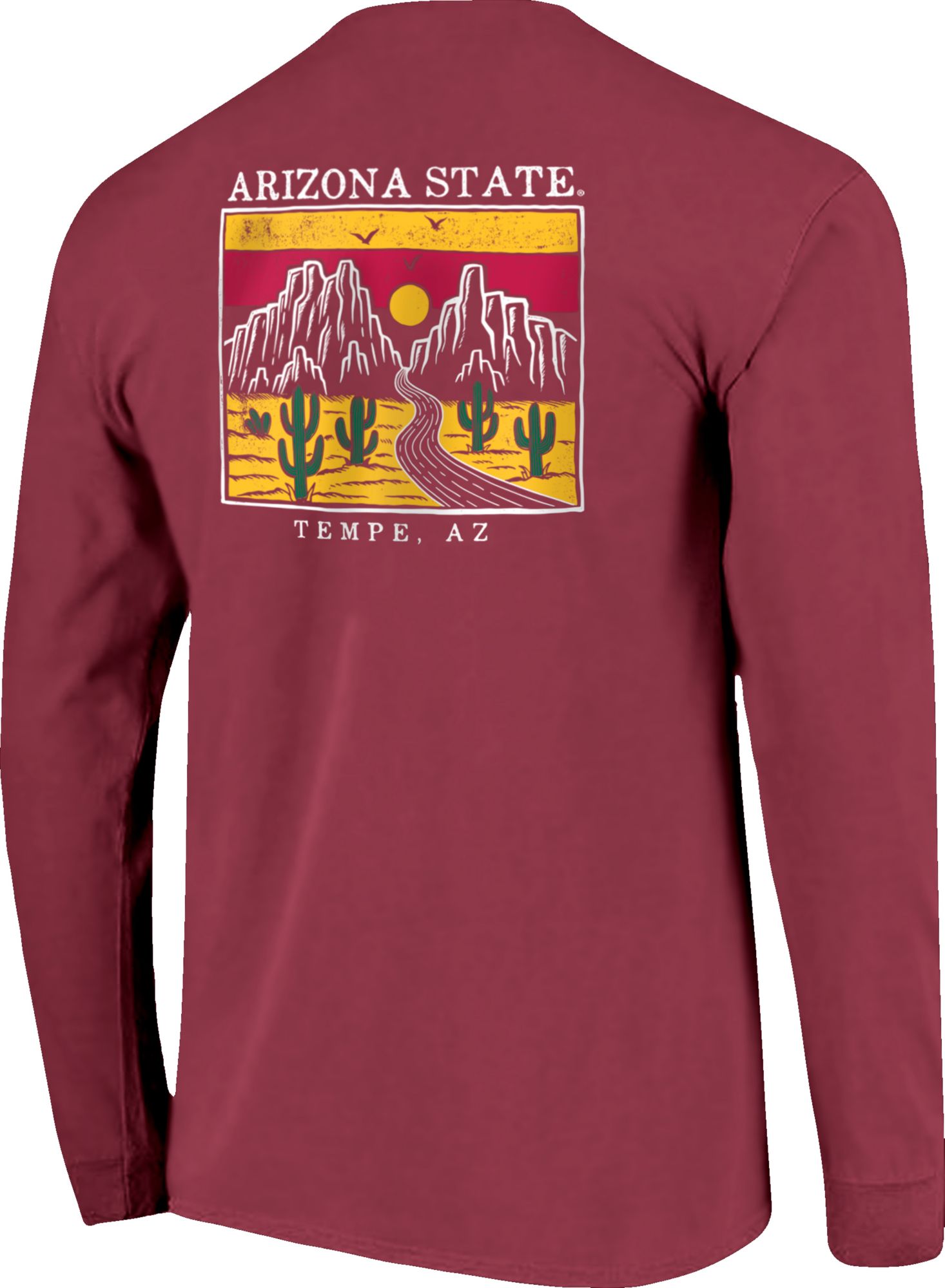 Image One Men's Arizona State Sun Devils Maroon Hyperlocal Long Sleeve T-Shirt product image