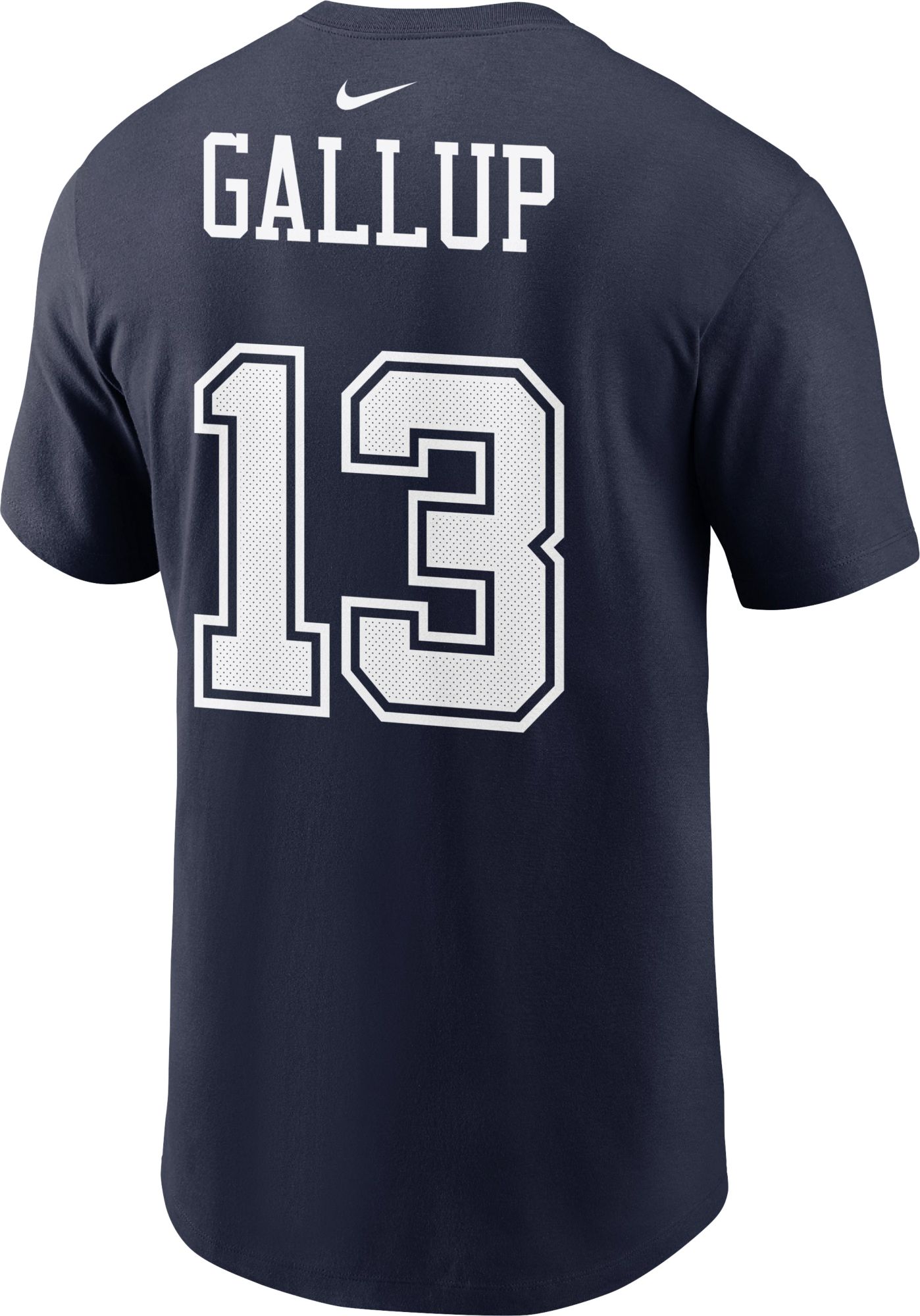 Nike Men's Dallas Cowboys Michael Gallup #13 Logo Navy T-Shirt