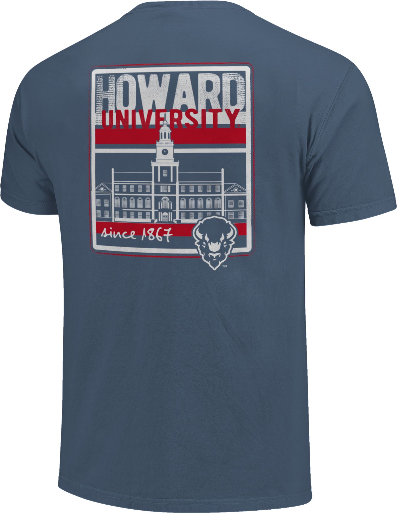 Image One Men's Howard Bison Blue Campus Buildings T-Shirt product image