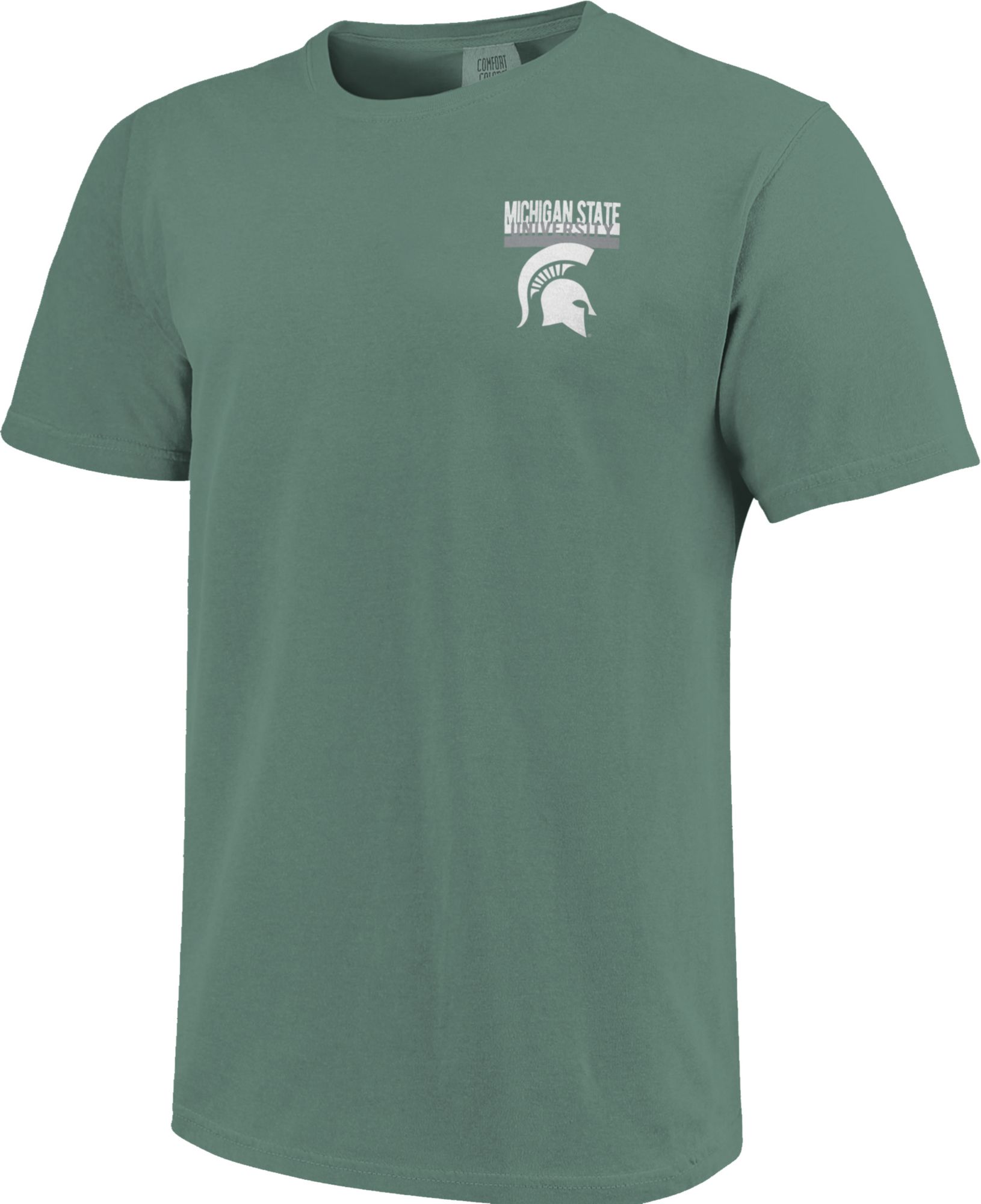 Image One Men's Michigan State Spartans Green Campus Buildings T-Shirt product image