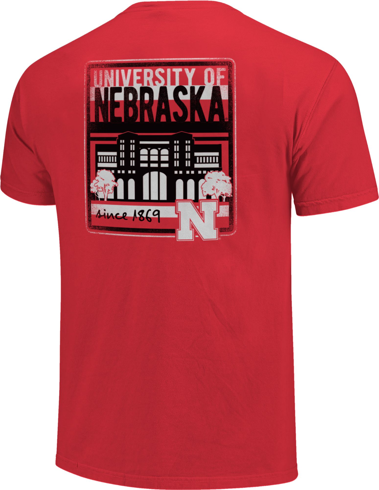 Image One Men's Nebraska Cornhuskers Scarlet Campus Buildings T-Shirt product image