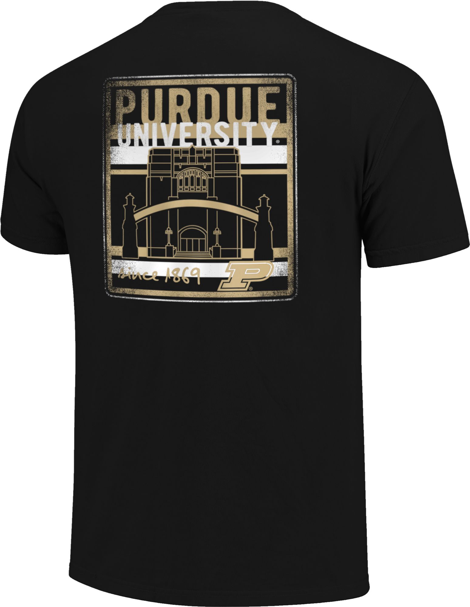 Image One Men's Purdue Boilermakers Black Campus Buildings T-Shirt product image