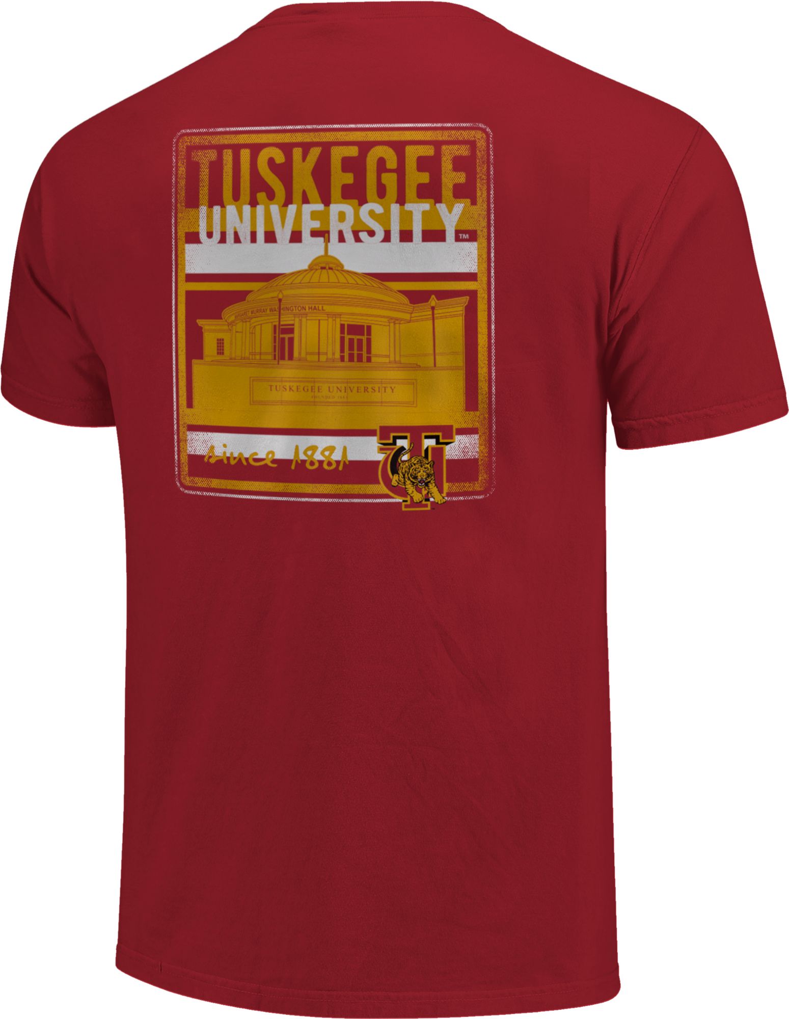 Image One Men's Tuskegee Golden Tigers Crimson Campus Buildings T-Shirt product image