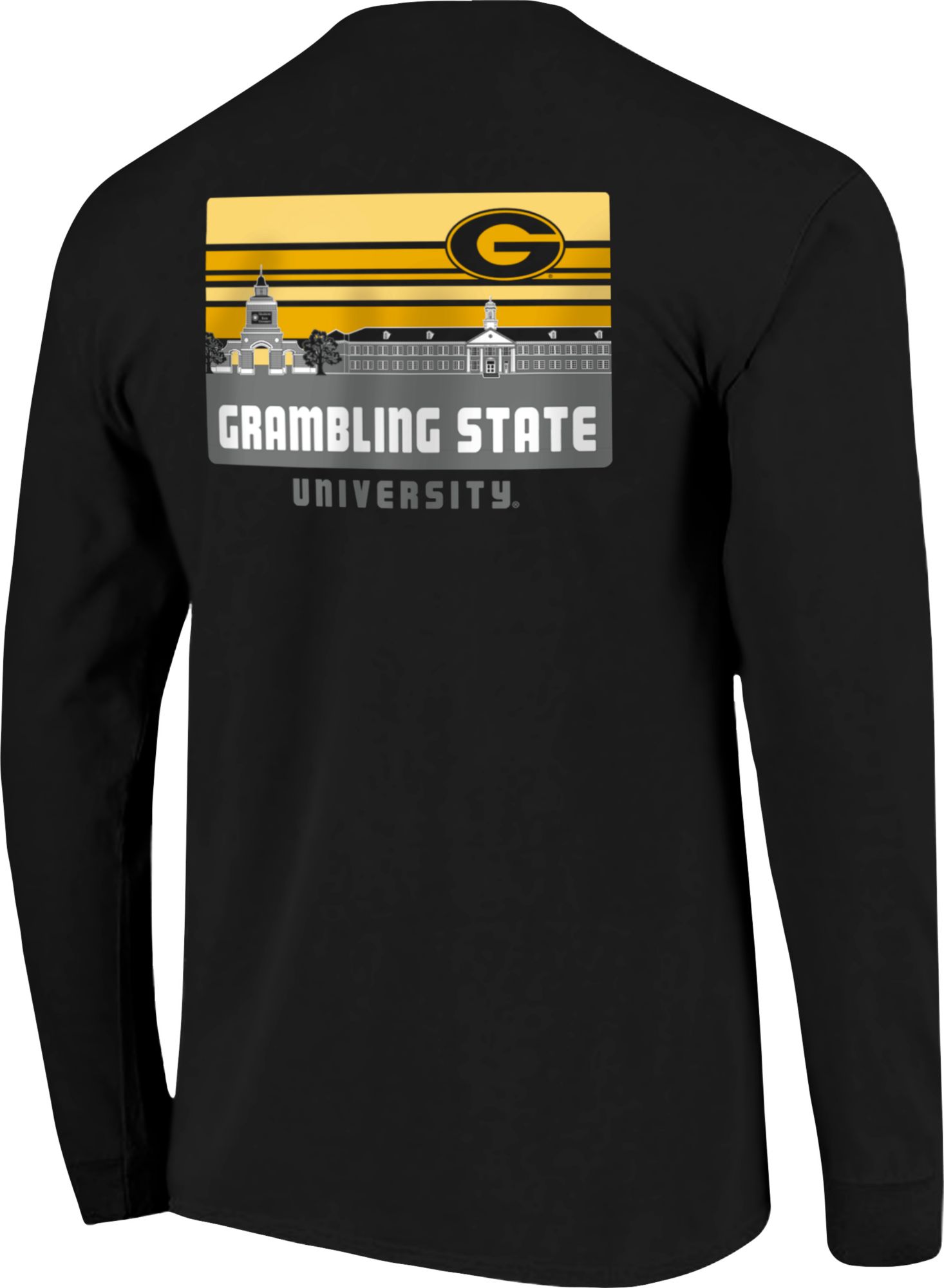 Image One Men's Grambing State Tigers Black Campus Skyline Long Sleeve T-Shirt product image