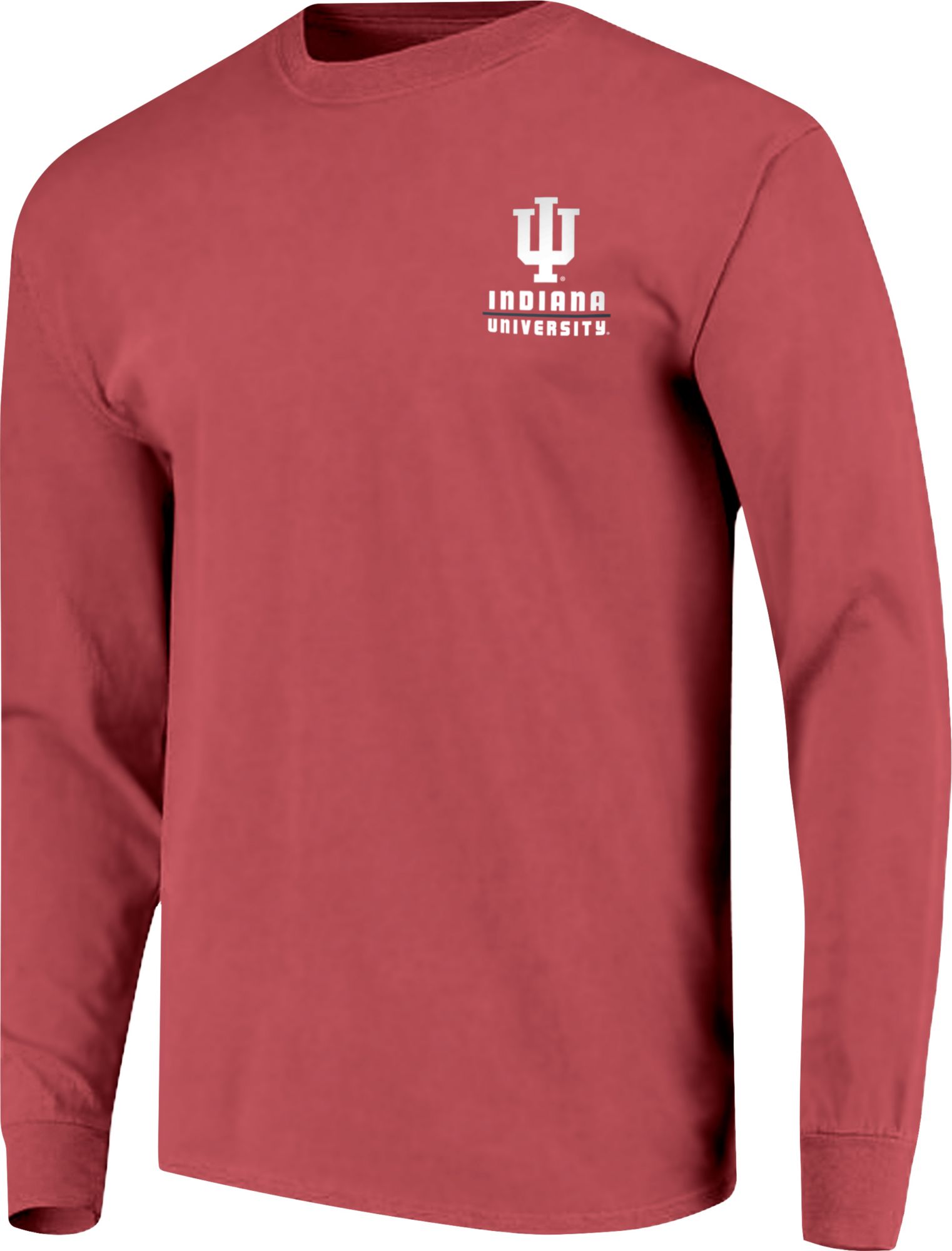 Image One Men's Indiana Hoosiers Crimson Campus Skyline Long Sleeve T-Shirt product image