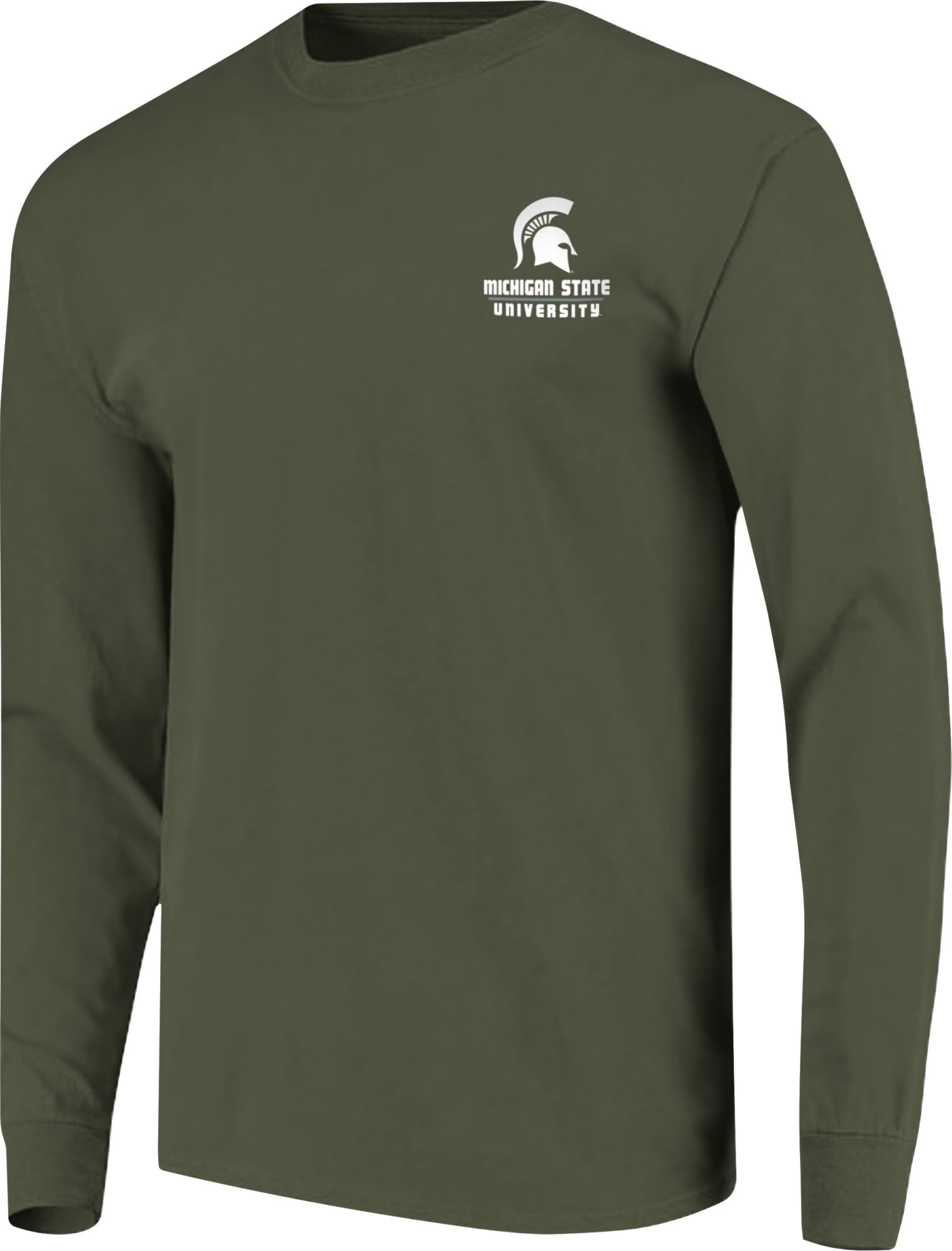 Image One Men's Michigan State Spartans Green Campus Skyline Long Sleeve T-Shirt product image