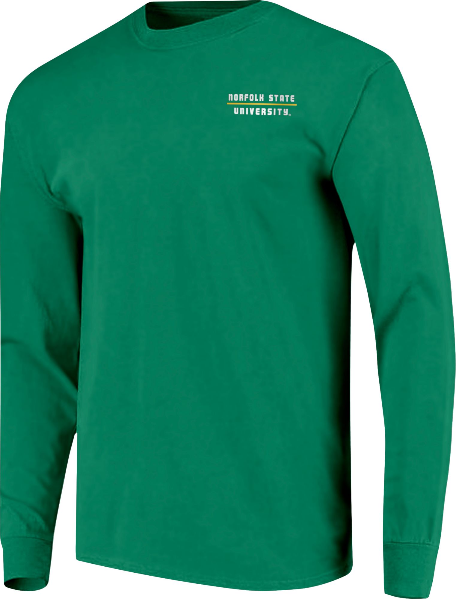 Image One Men's Norfolk State Spartans Green Campus Skyline Long Sleeve T-Shirt product image