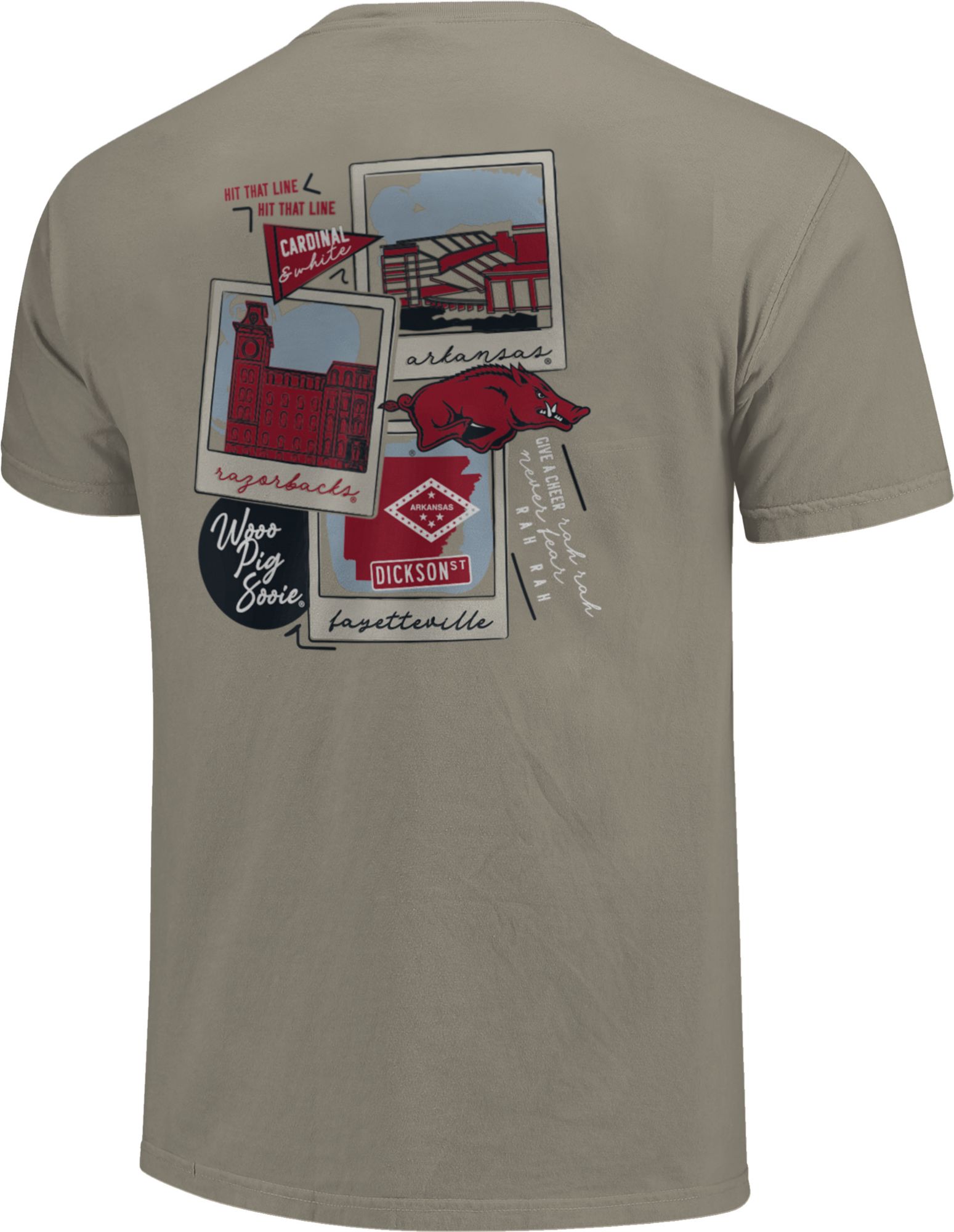 Image One Men's Arkansas Razorbacks Grey Campus Polaroids T-Shirt product image