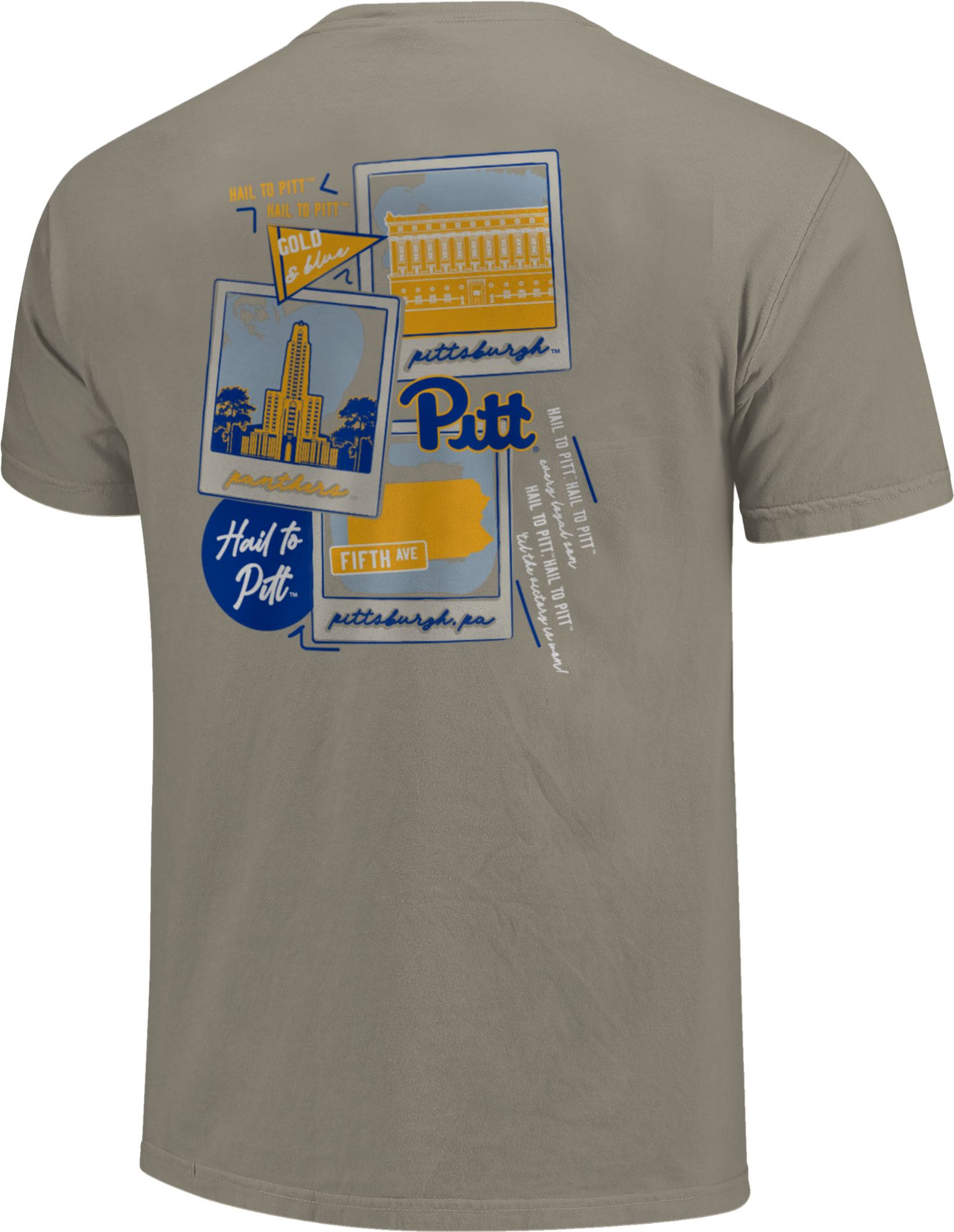 Image One Men's Pitt Panthers Grey Campus Polaroids T-Shirt product image