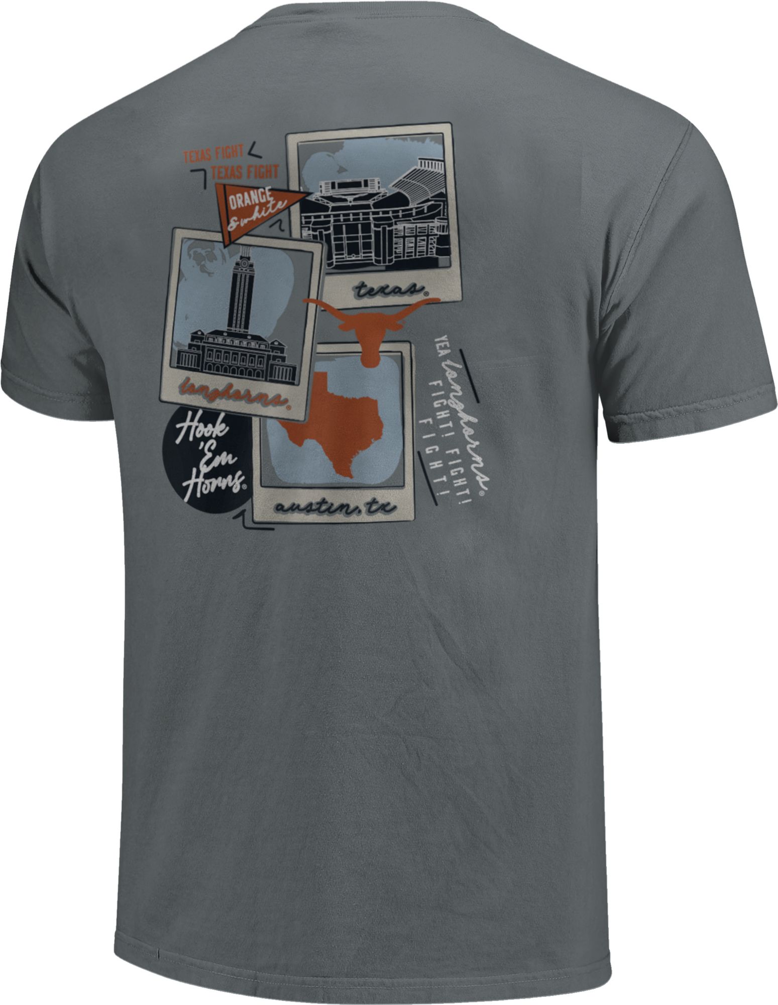 Image One Men's Texas Longhorns Grey Campus Polaroids T-Shirt product image